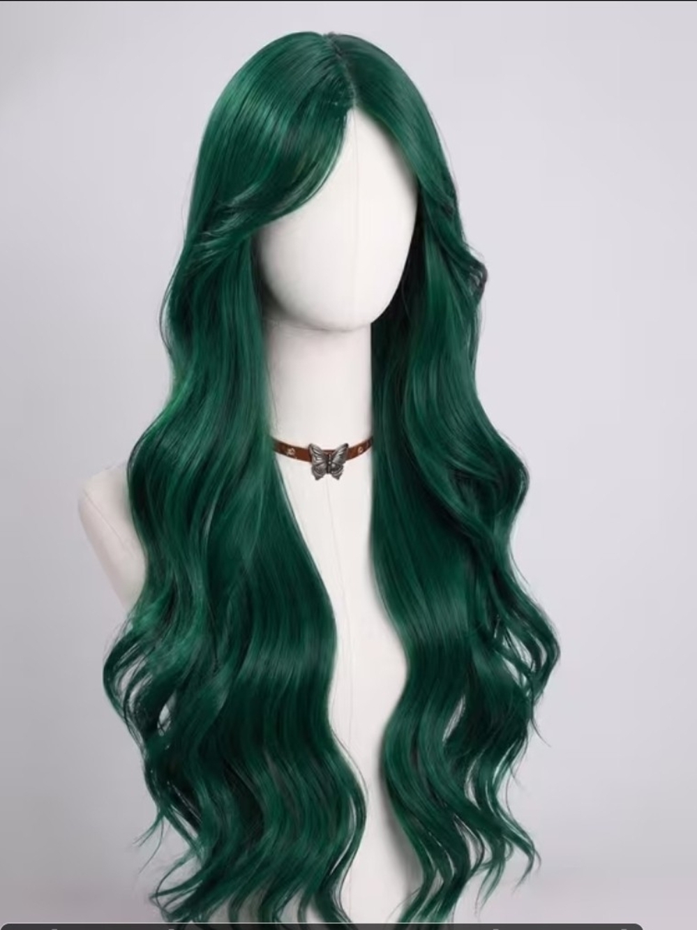 Women's Dark Green Curly Wig withEmerald Green Long Wavy Women's Wig - Unbranded
